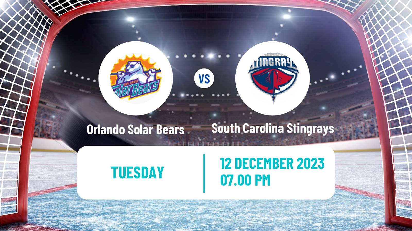 Hockey ECHL Orlando Solar Bears - South Carolina Stingrays