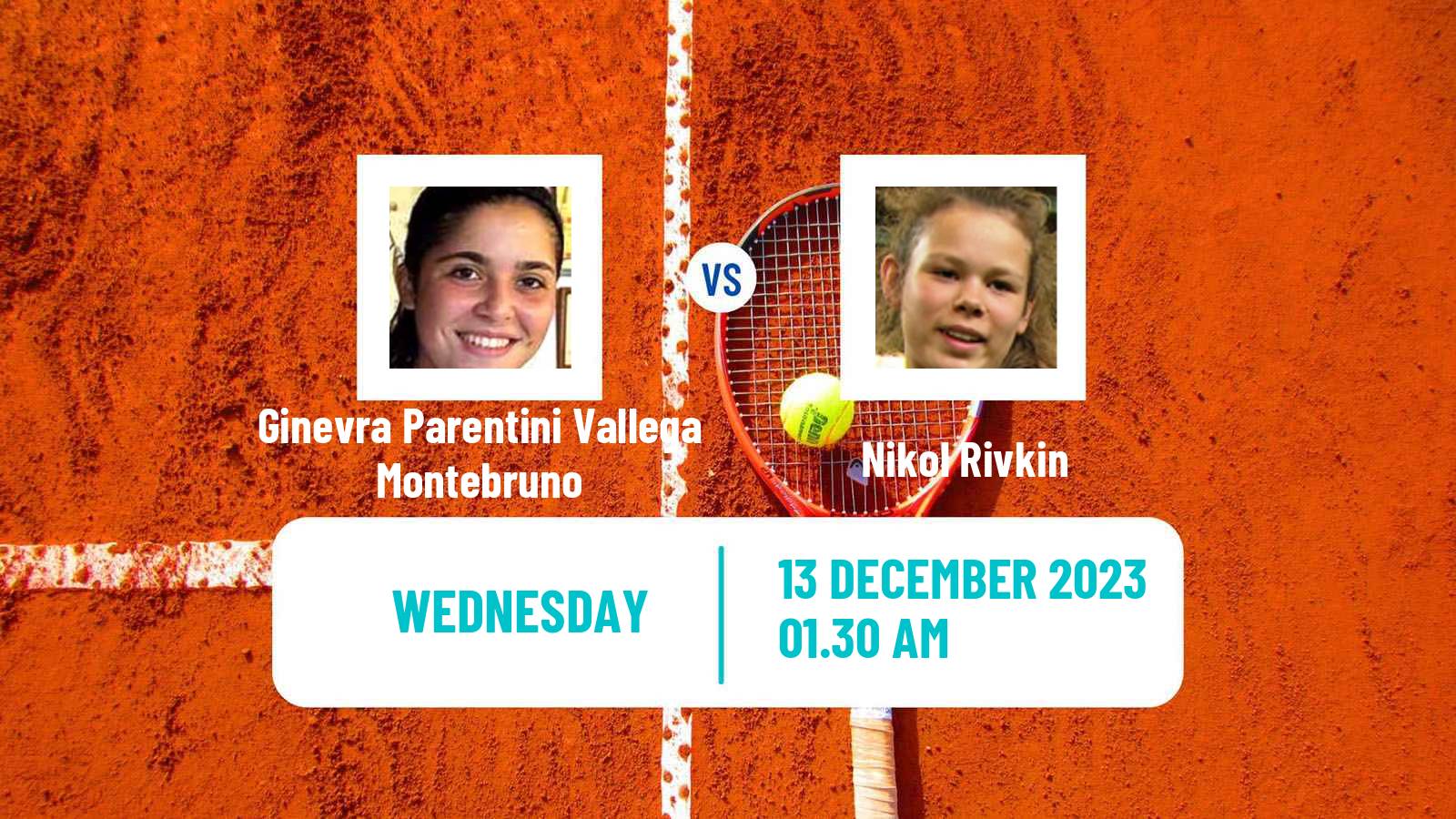 Tennis ITF W15 Antalya 22 Women Ginevra Parentini Vallega Montebruno - Nikol Rivkin