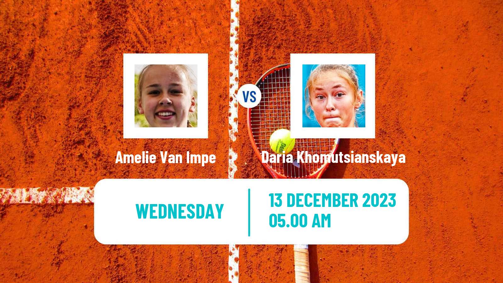 Tennis ITF W25 Monastir 6 Women Amelie Van Impe - Daria Khomutsianskaya