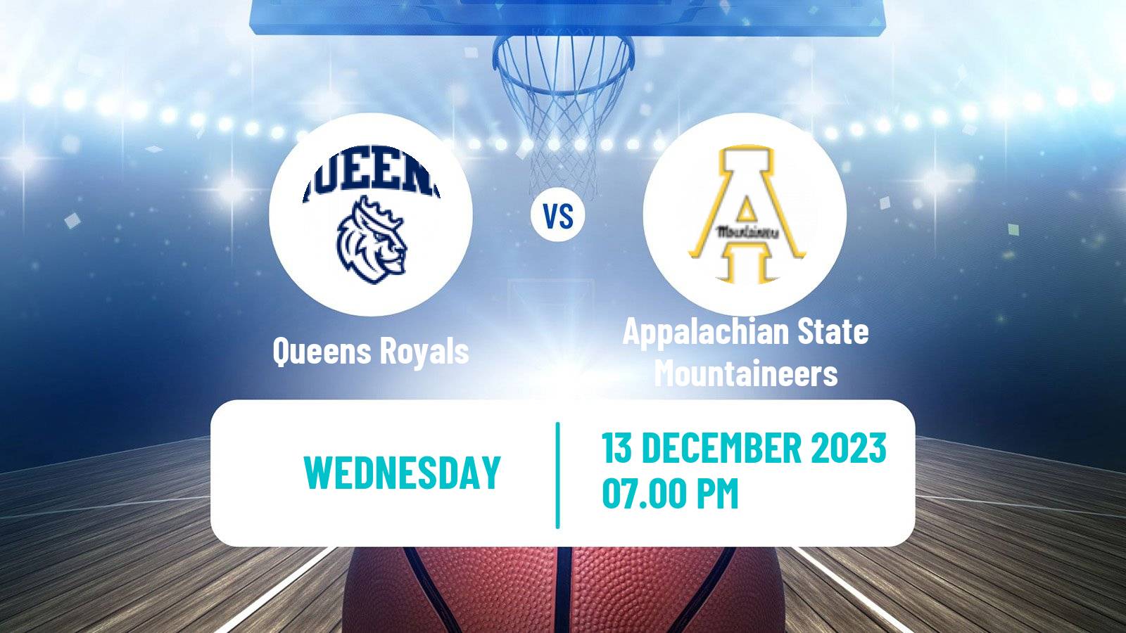 Basketball NCAA College Basketball Queens Royals - Appalachian State Mountaineers