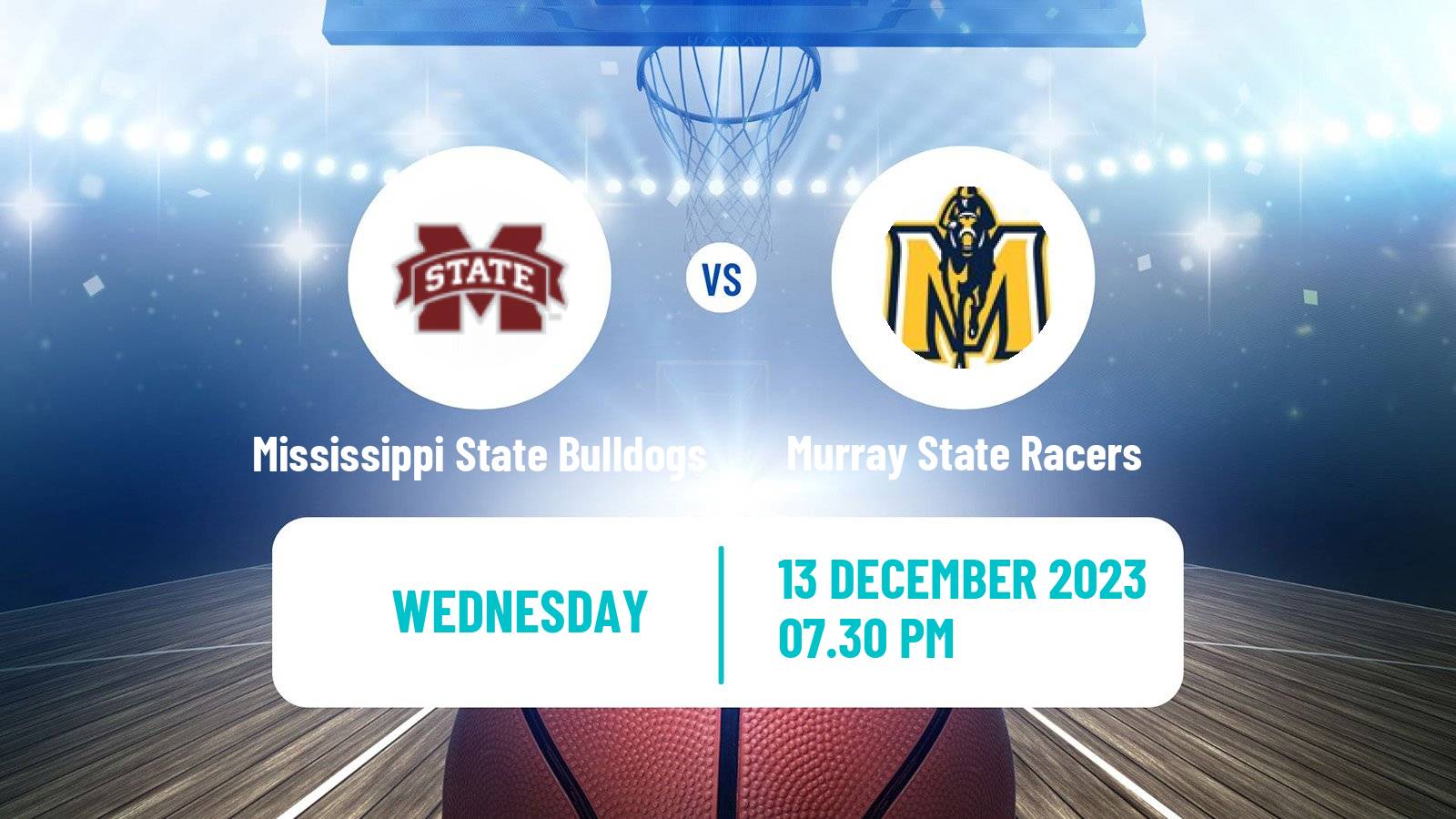 Basketball NCAA College Basketball Mississippi State Bulldogs - Murray State Racers