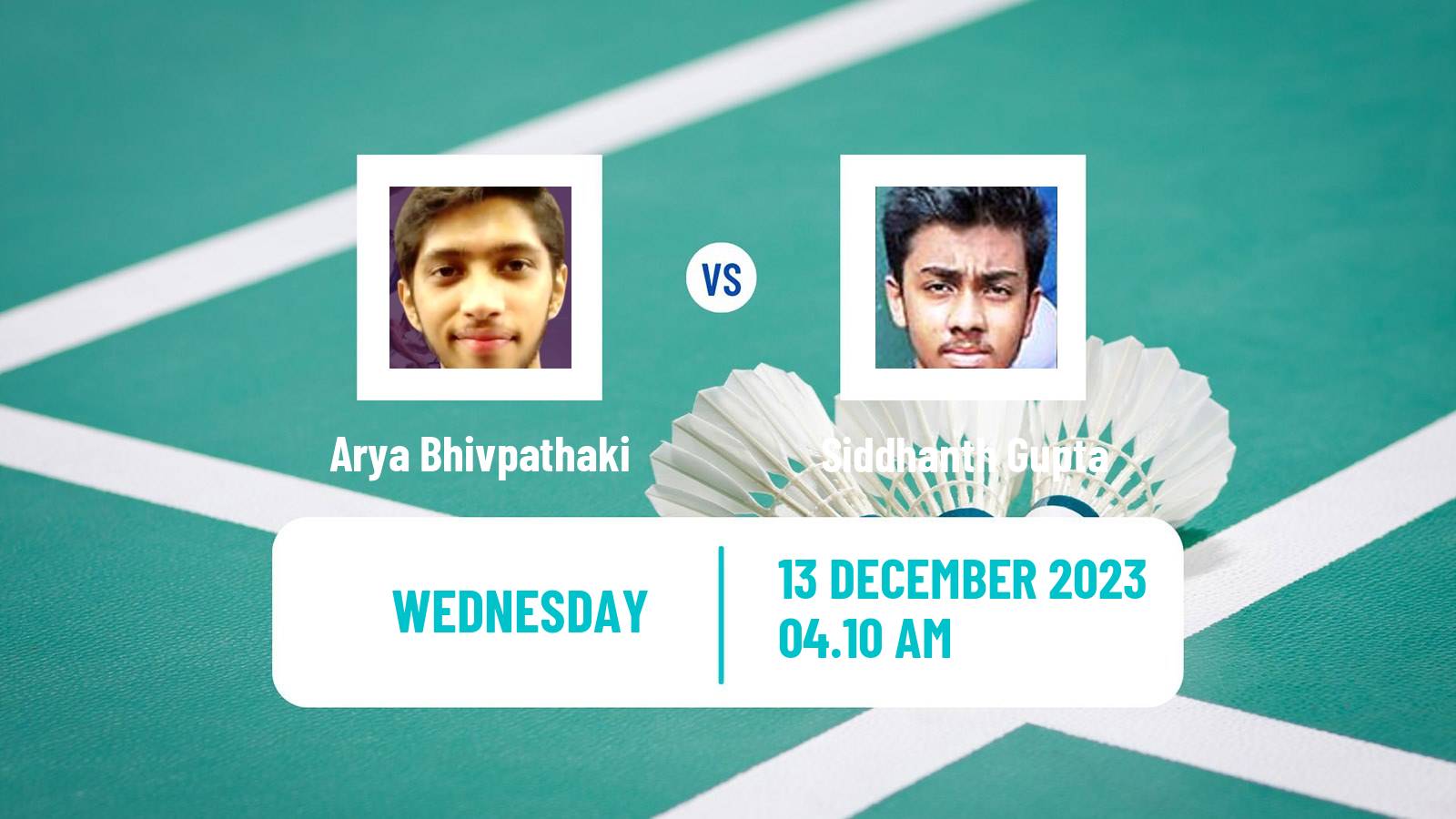 Badminton BWF World Tour Odisha Masters Men Arya Bhivpathaki - Siddhanth Gupta