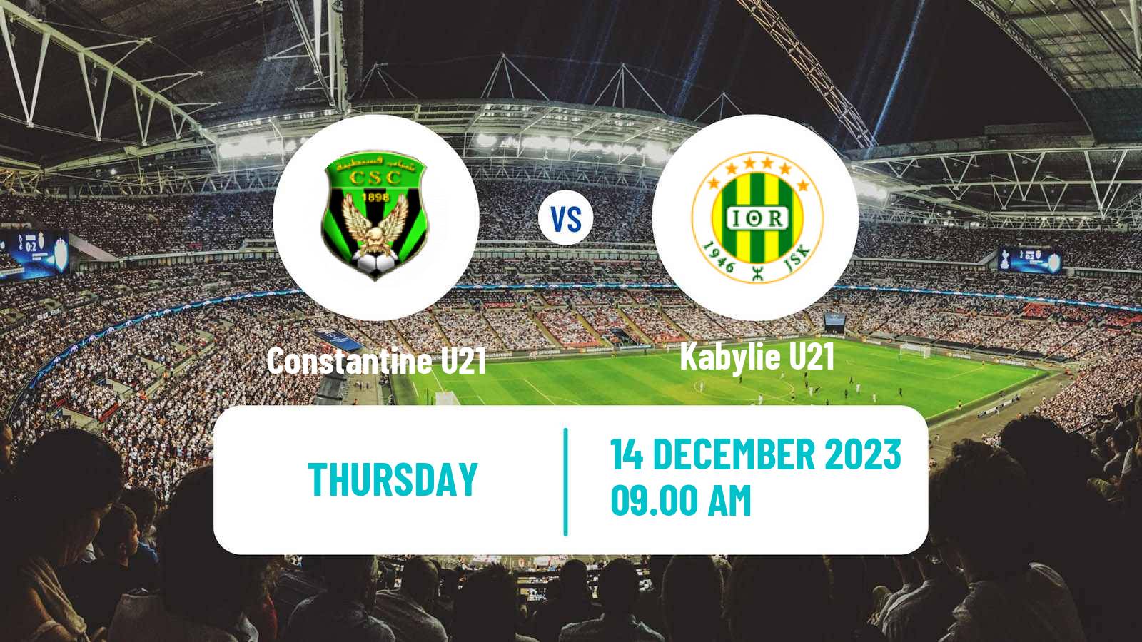 Soccer Algerian Ligue U21 Constantine U21 - Kabylie U21