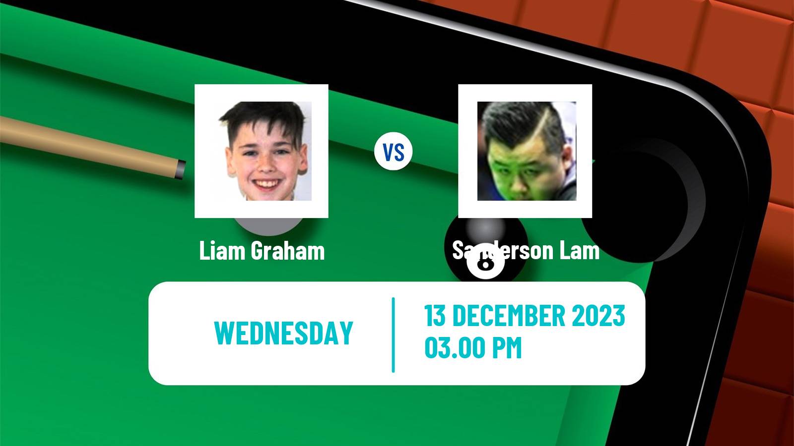 Snooker Scottish Open Liam Graham - Sanderson Lam