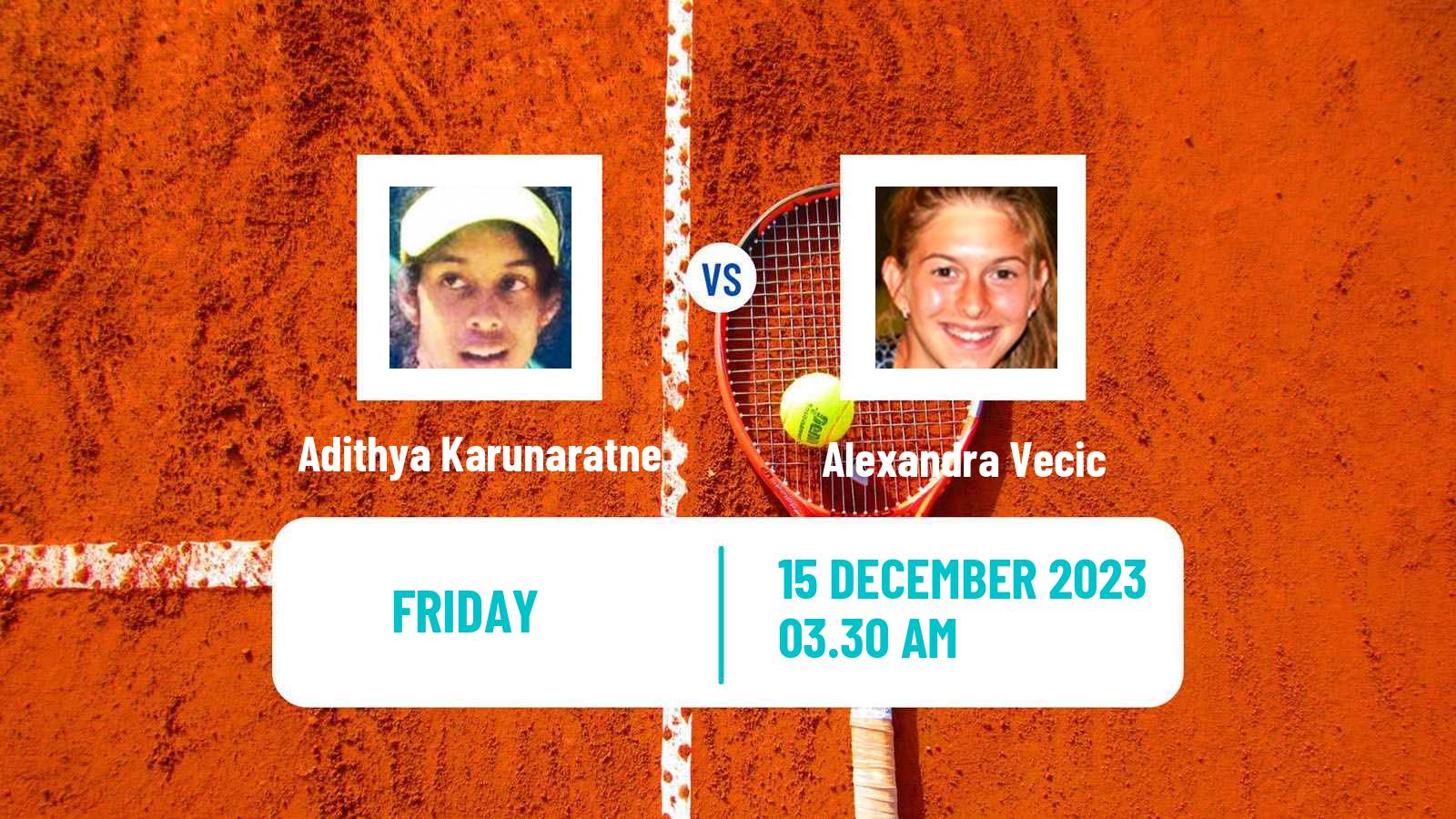 Tennis ITF W25 Monastir 6 Women Adithya Karunaratne - Alexandra Vecic