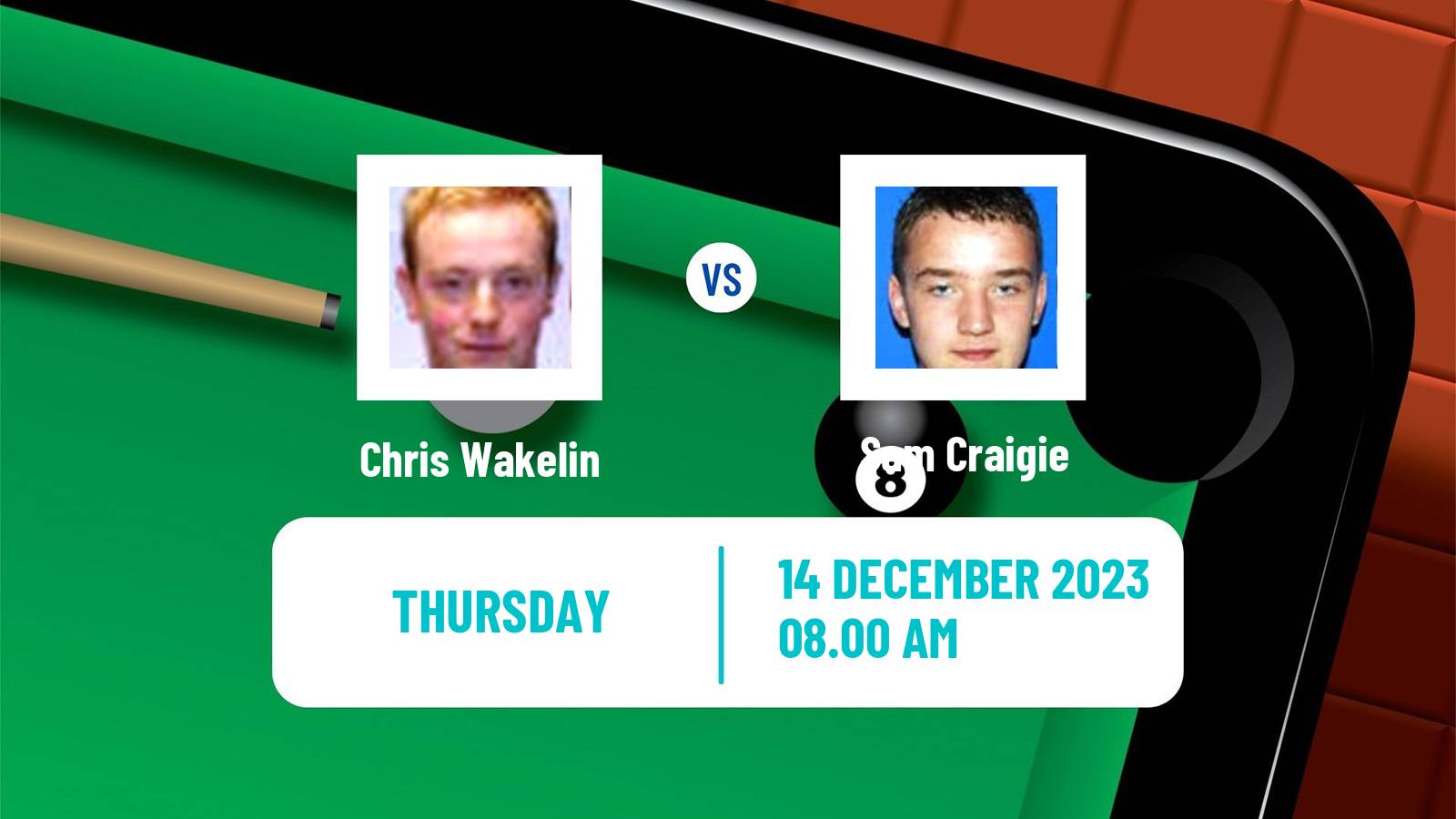 Snooker Scottish Open Chris Wakelin - Sam Craigie