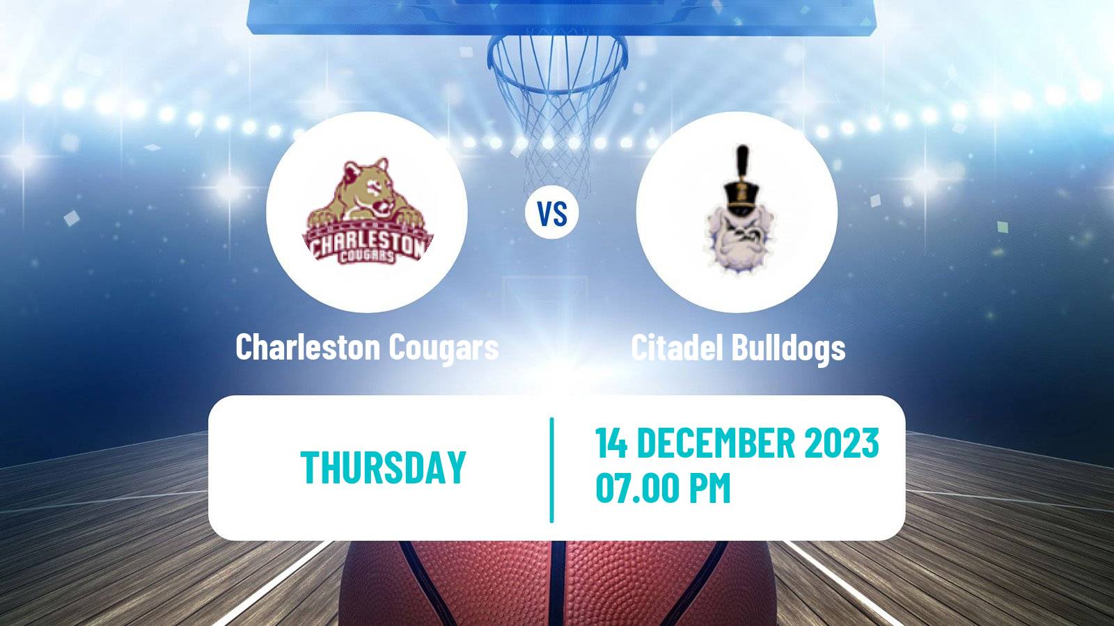 Basketball NCAA College Basketball Charleston Cougars - Citadel Bulldogs