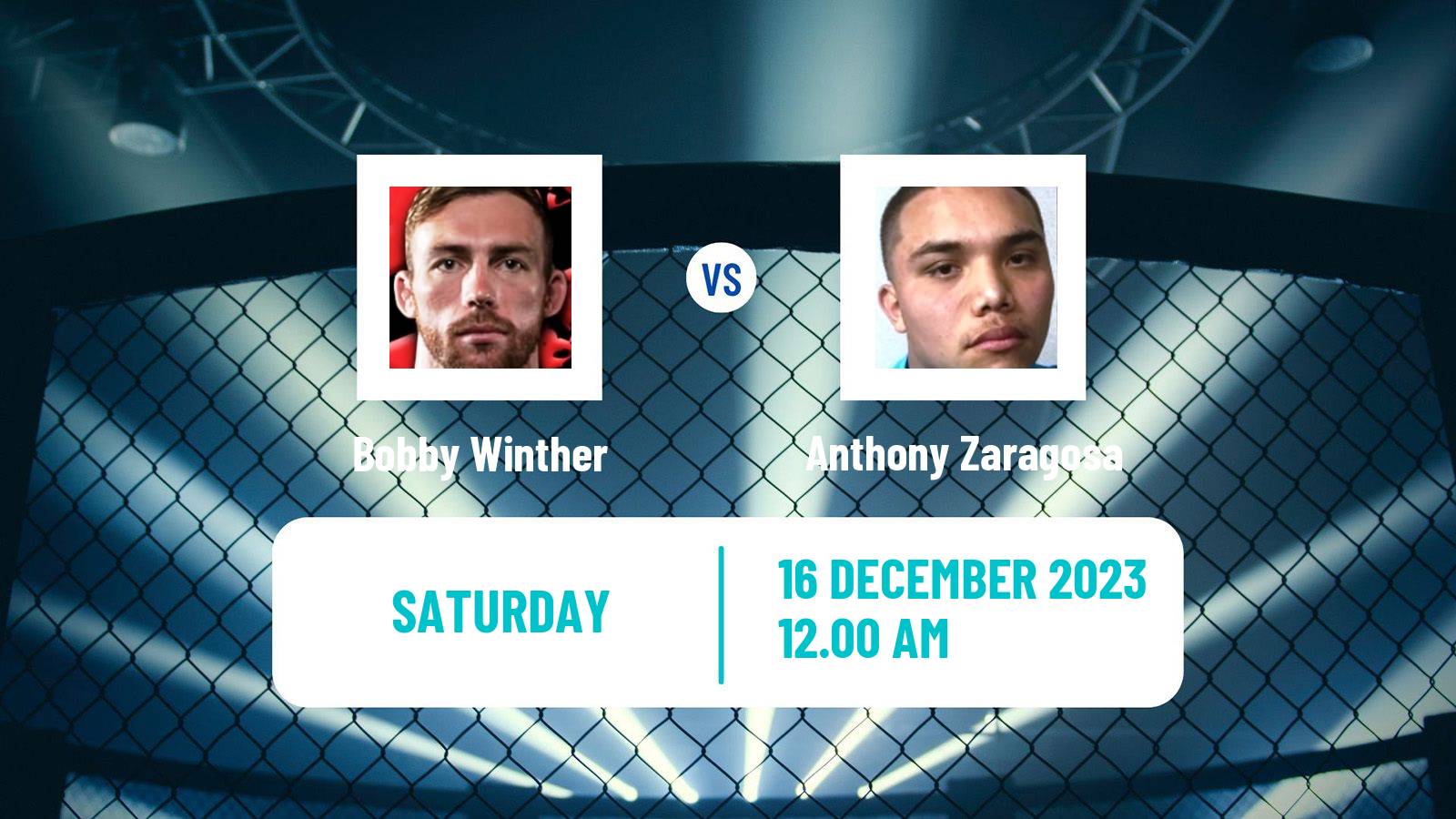 MMA Welterweight Cage Warriors Men Bobby Winther - Anthony Zaragosa