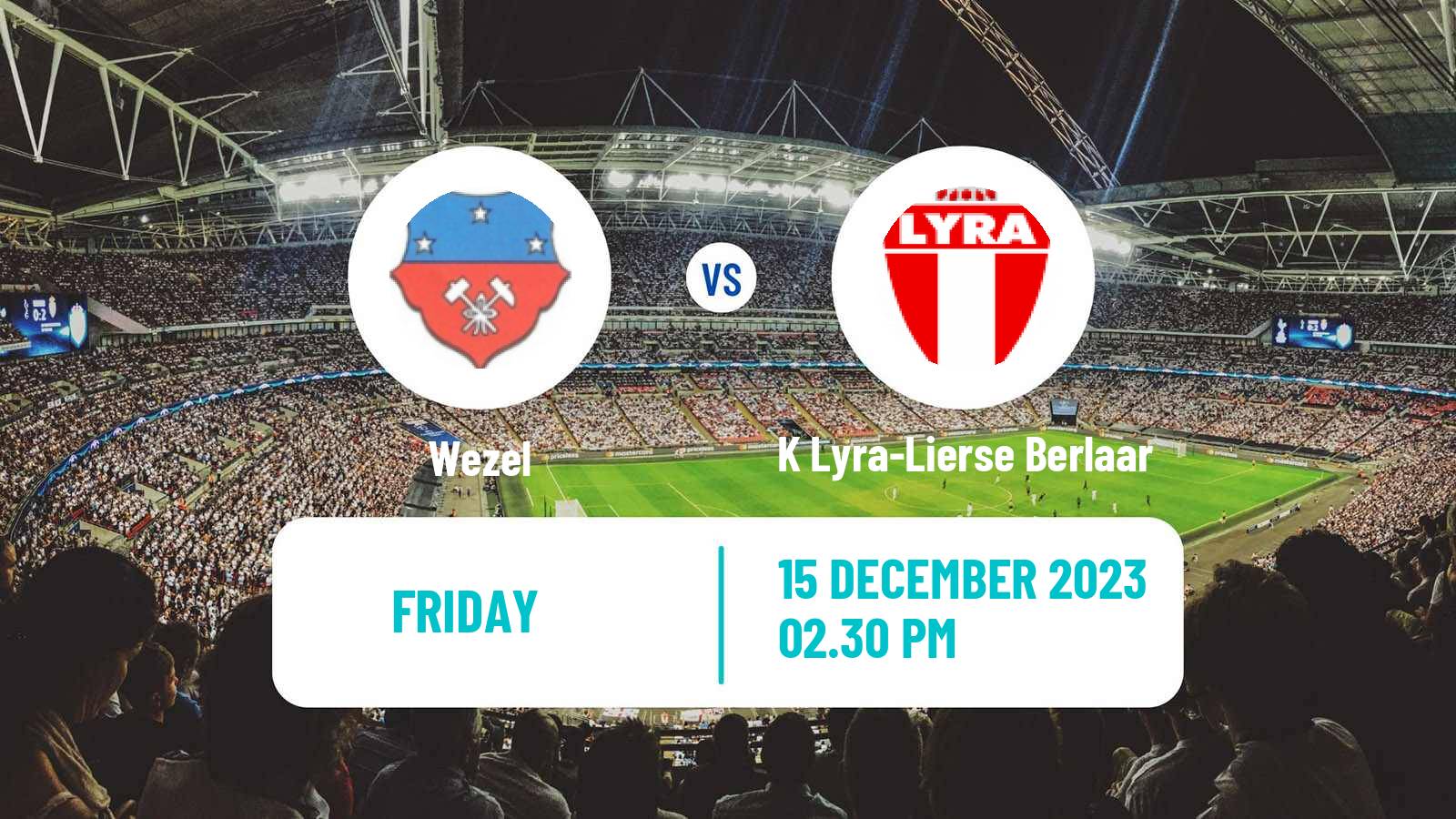 Soccer Belgian Second Amateur Division Group B Wezel - K Lyra-Lierse Berlaar