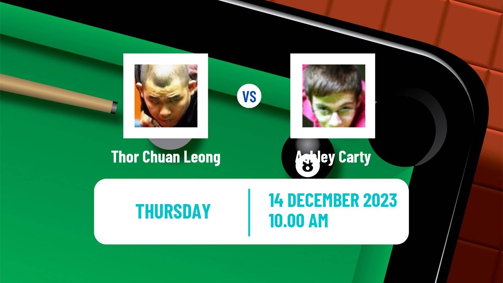Snooker Scottish Open Thor Chuan Leong - Ashley Carty