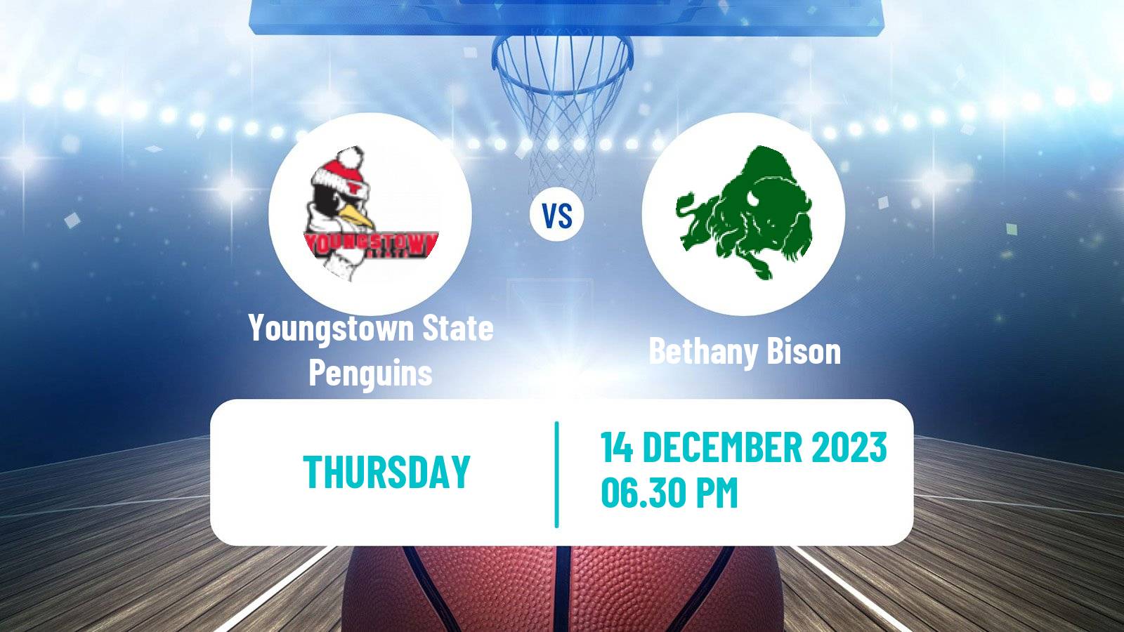 Basketball NCAA College Basketball Youngstown State Penguins - Bethany Bison