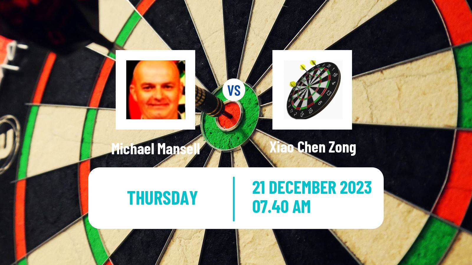 Darts PDC World Championship Michael Mansell - Xiao Chen Zong