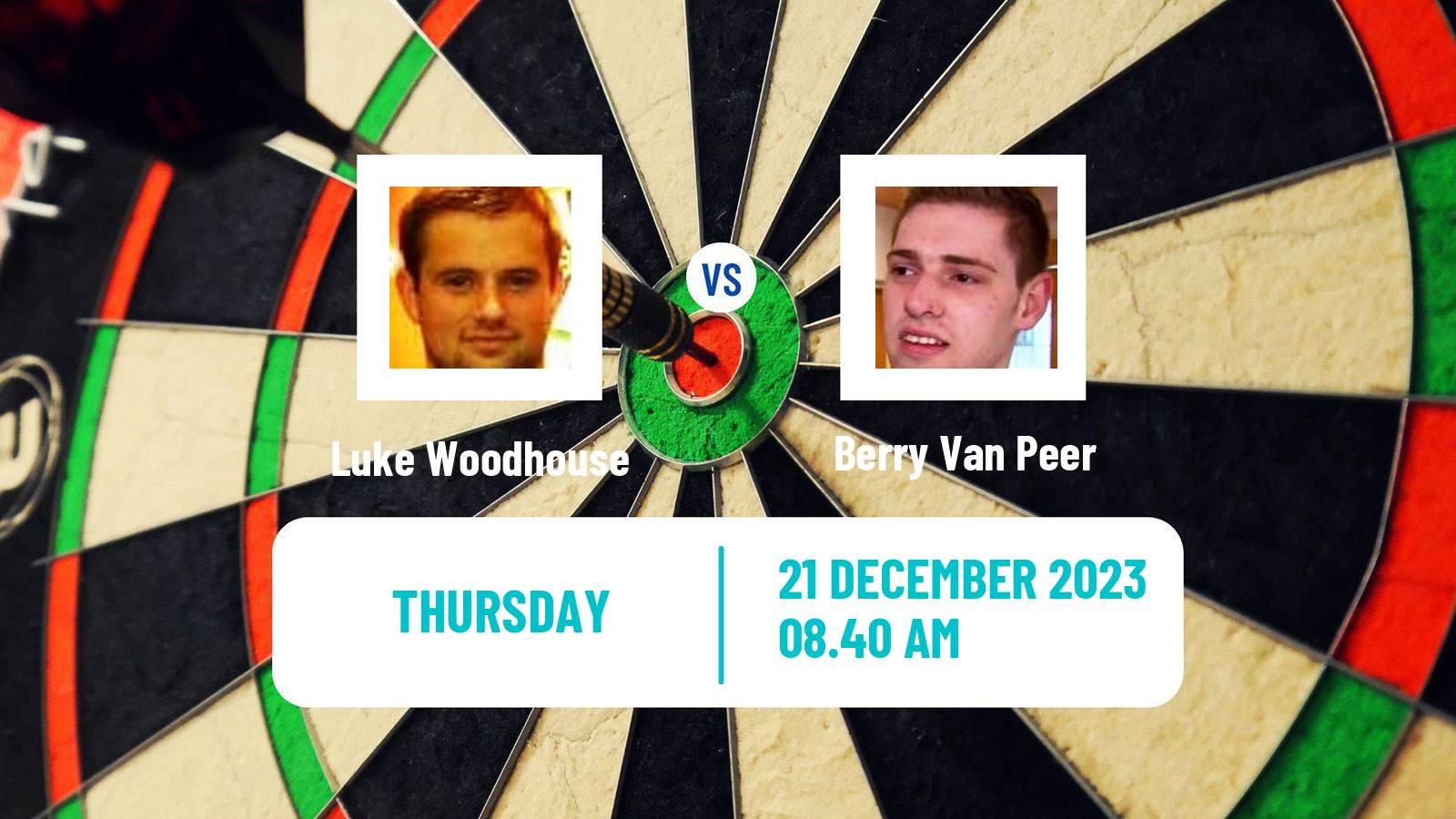 Darts PDC World Championship Luke Woodhouse - Berry Van Peer