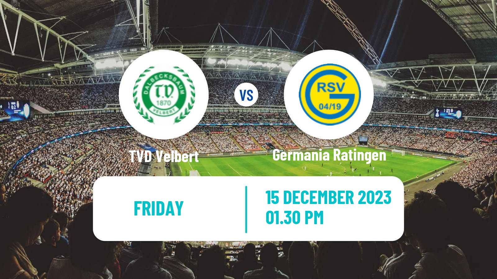 Soccer German Oberliga Niederrhein TVD Velbert - Germania Ratingen
