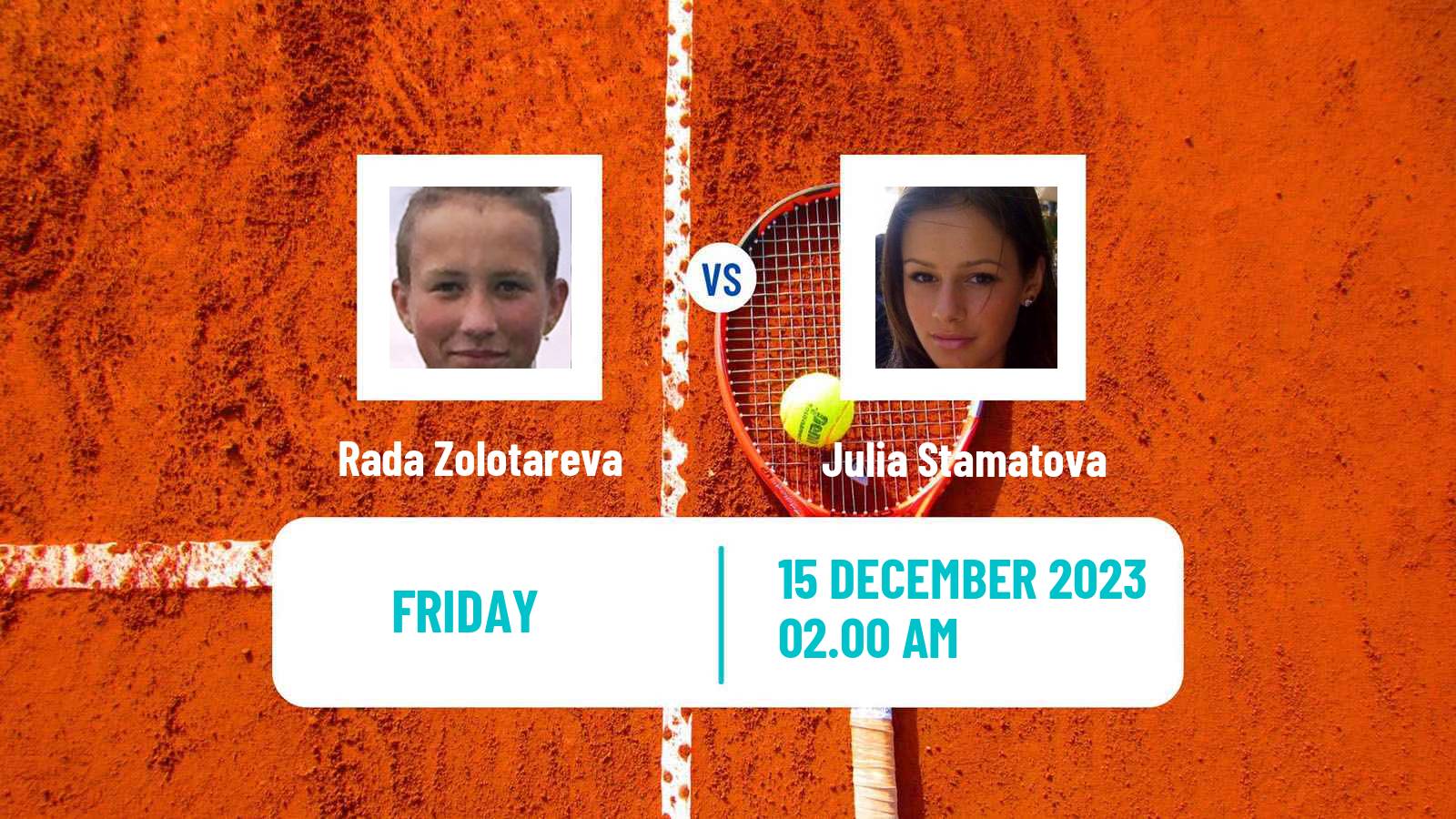 Tennis ITF W15 Antalya 22 Women Rada Zolotareva - Julia Stamatova