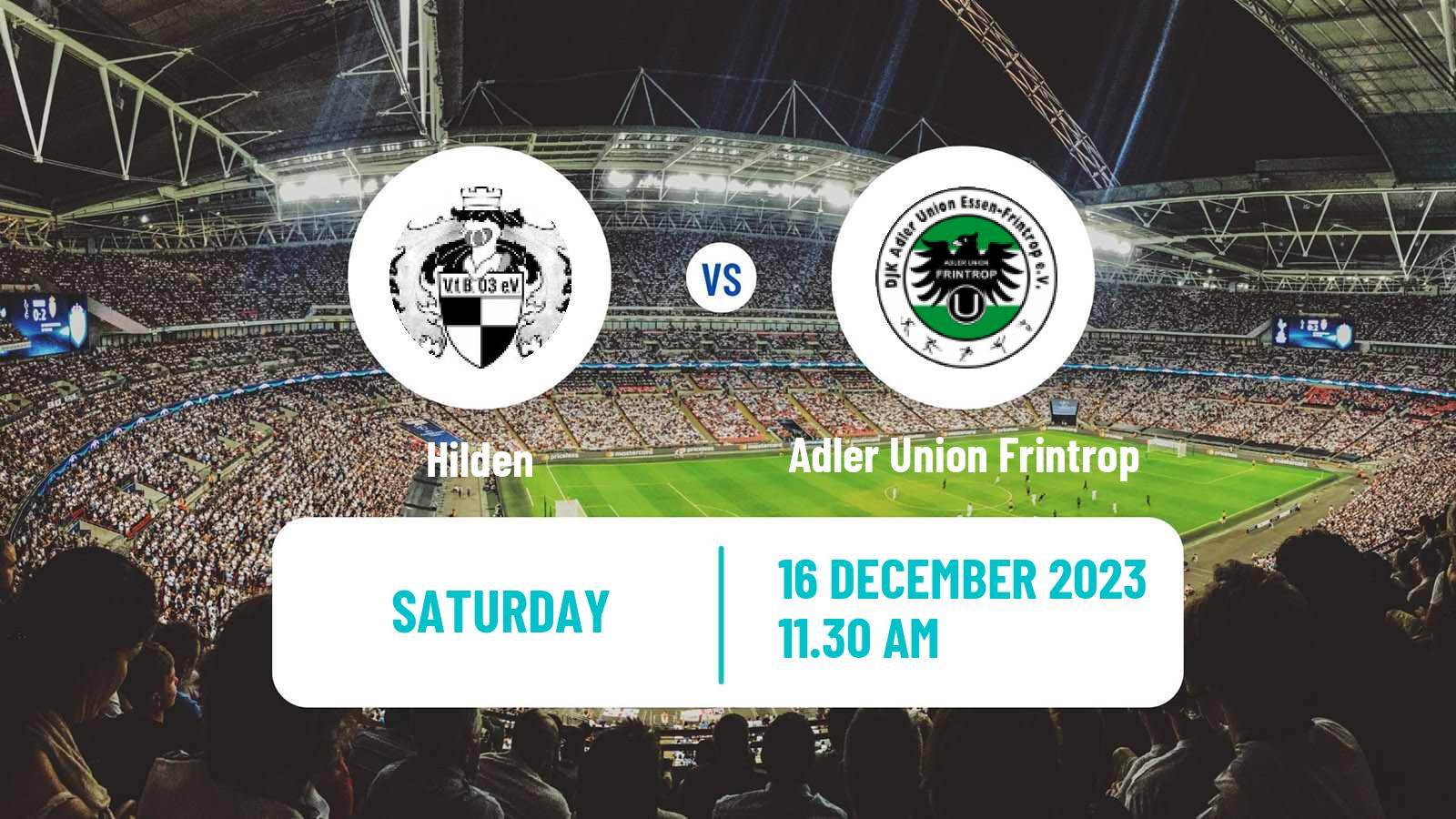 Soccer German Oberliga Niederrhein Hilden - Adler Union Frintrop