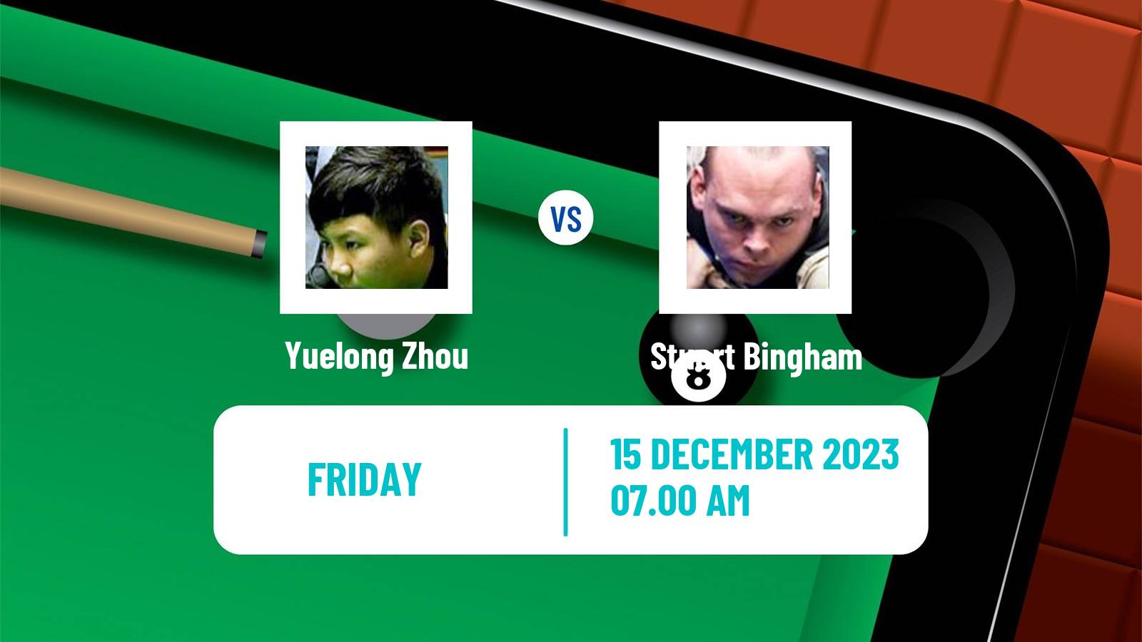 Snooker Scottish Open Yuelong Zhou - Stuart Bingham