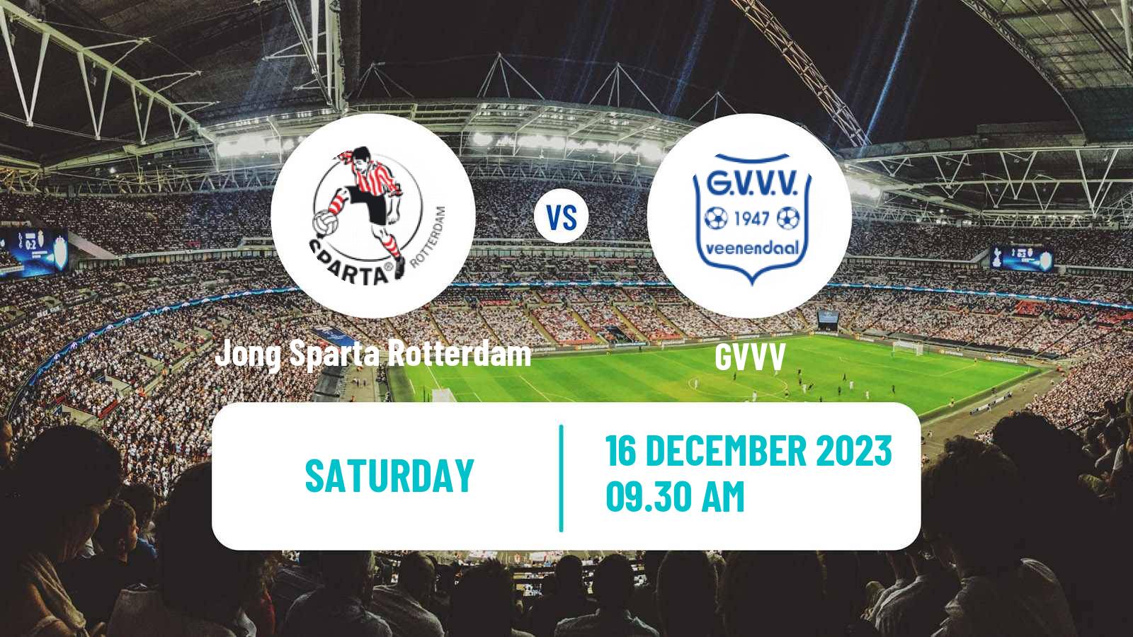 Soccer Dutch Tweede Divisie Jong Sparta Rotterdam - GVVV