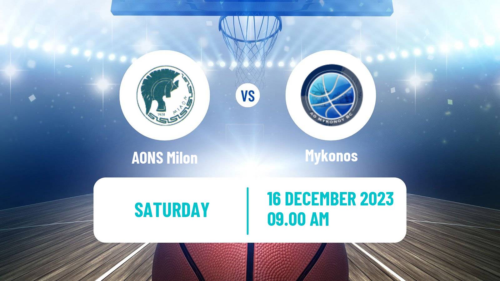 Basketball Greek Elite League Basketball AONS Milon - Mykonos
