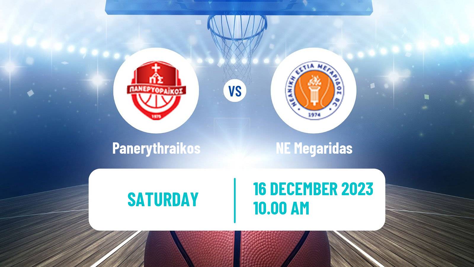 Basketball Greek Elite League Basketball Panerythraikos - Megaridas