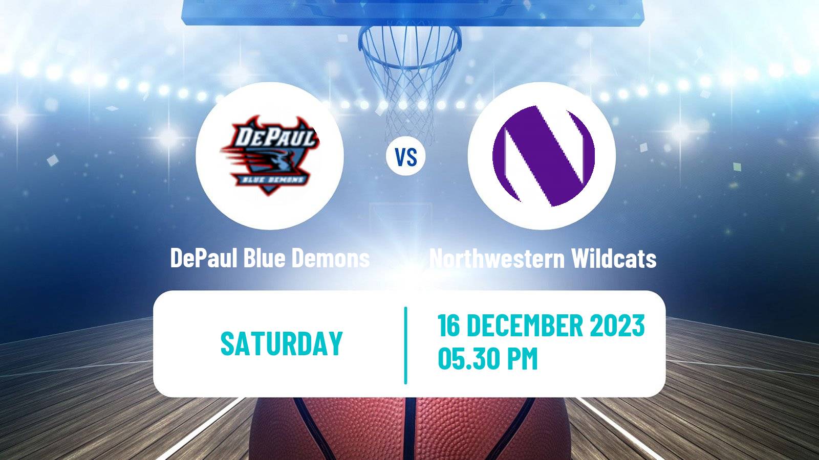 Basketball NCAA College Basketball DePaul Blue Demons - Northwestern Wildcats