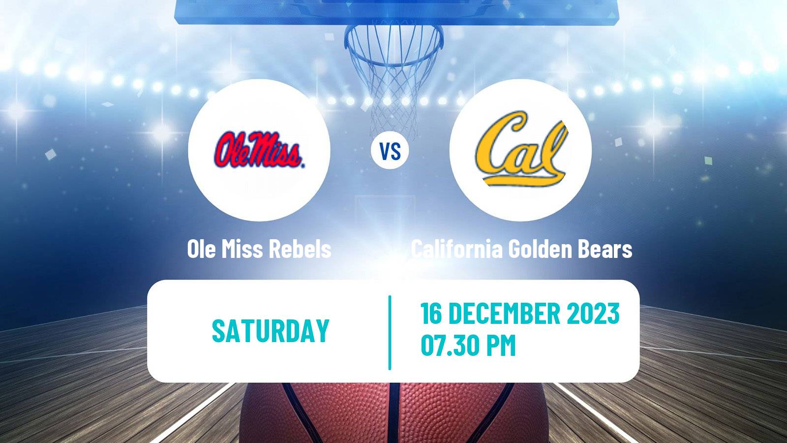 Basketball NCAA College Basketball Ole Miss Rebels - California Golden Bears