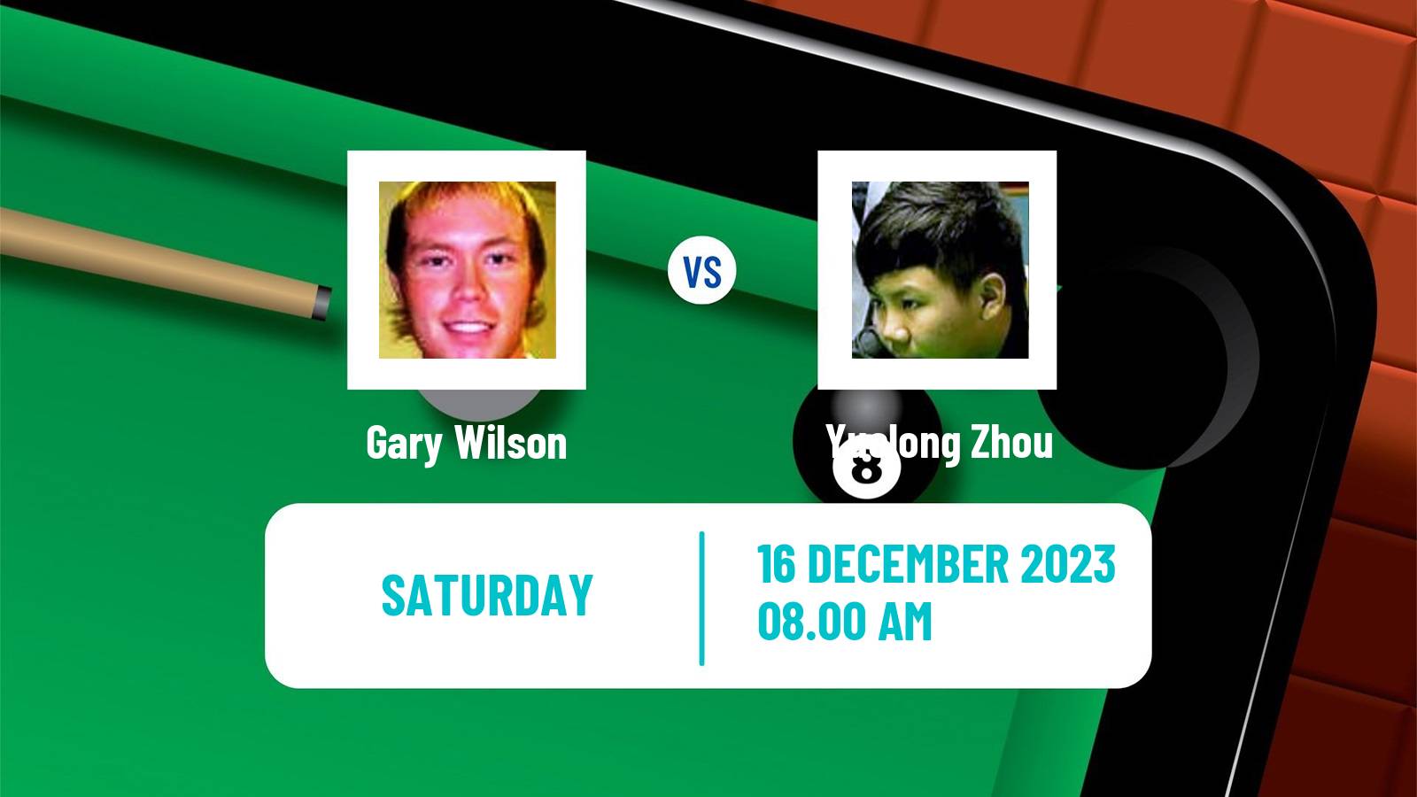 Snooker Scottish Open Gary Wilson - Yuelong Zhou
