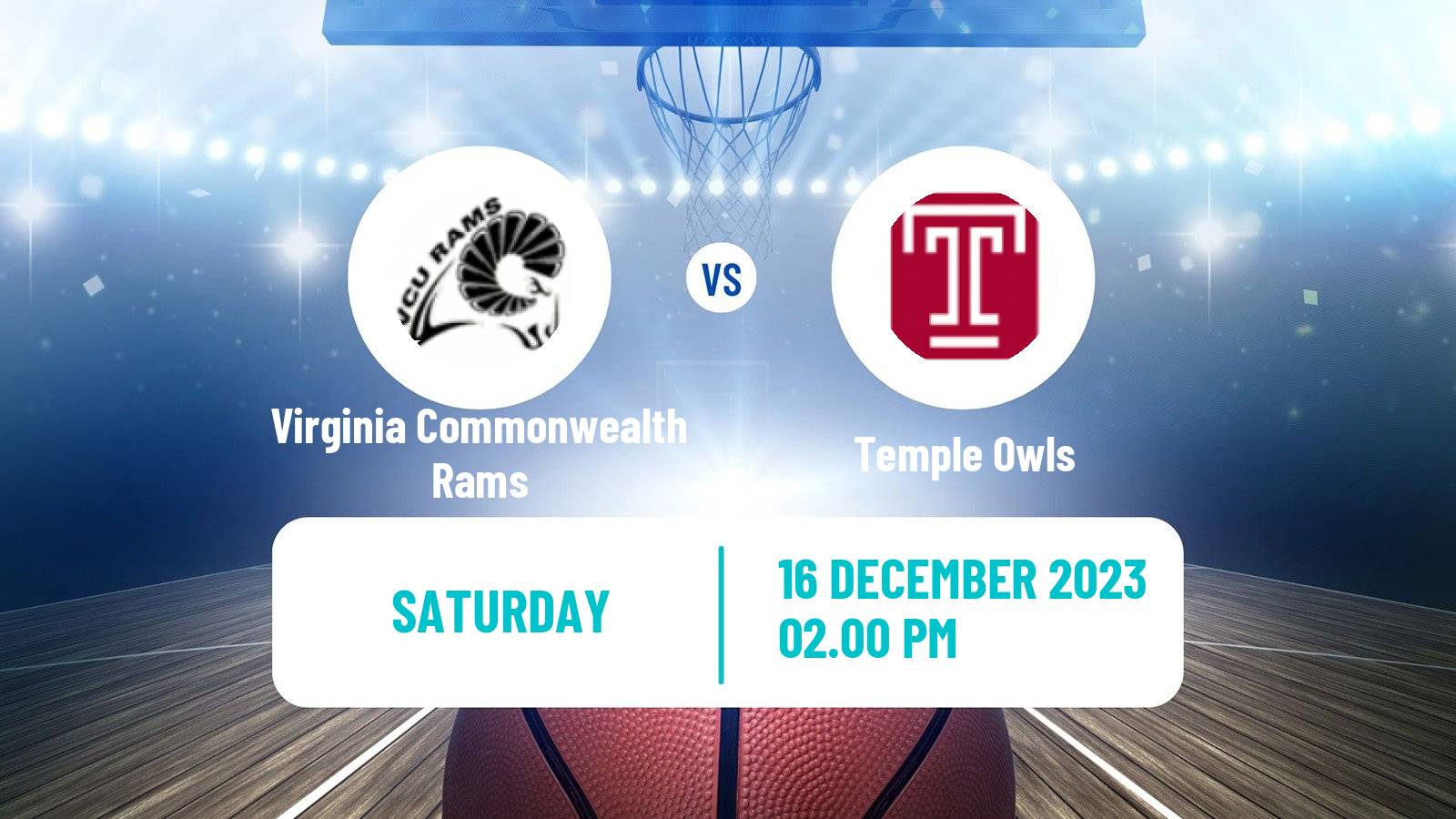 Basketball NCAA College Basketball Virginia Commonwealth Rams - Temple Owls