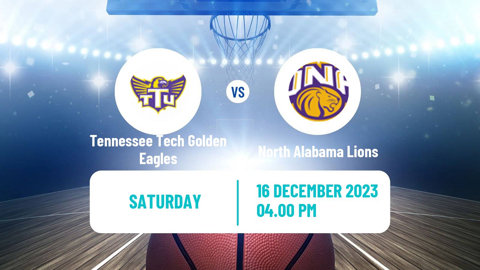 Basketball NCAA College Basketball Tennessee Tech Golden Eagles - North Alabama Lions