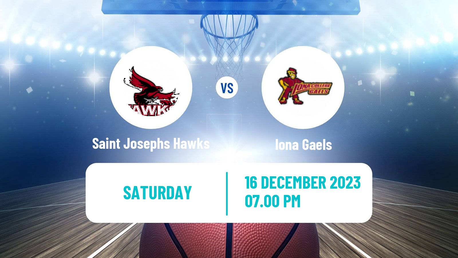 Basketball NCAA College Basketball Saint Josephs Hawks - Iona Gaels
