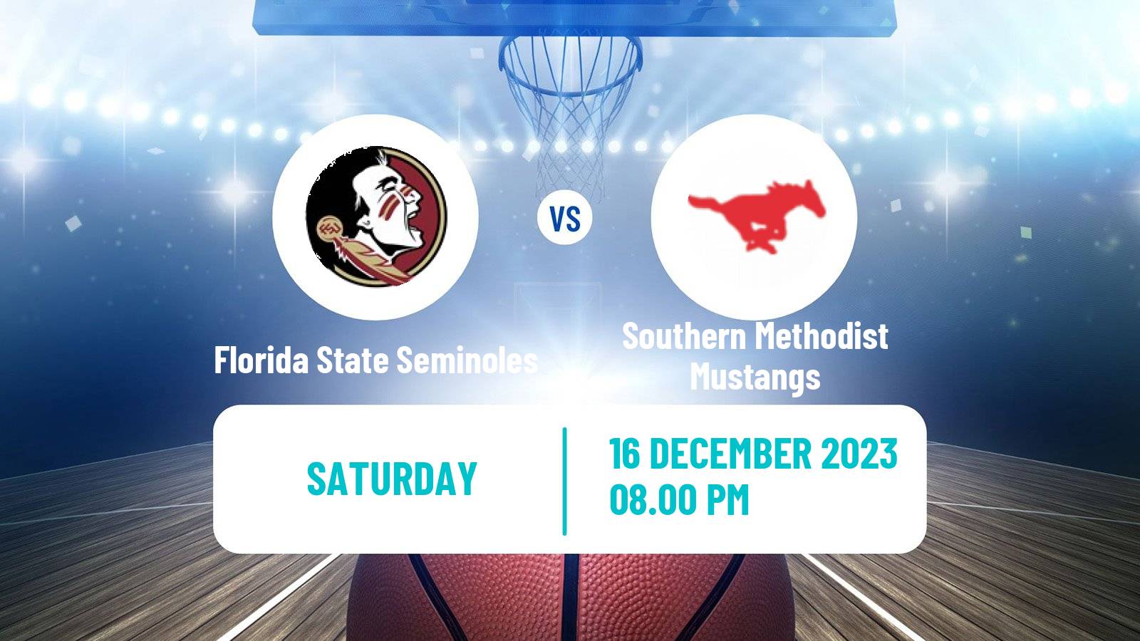 Basketball NCAA College Basketball Florida State Seminoles - Southern Methodist Mustangs