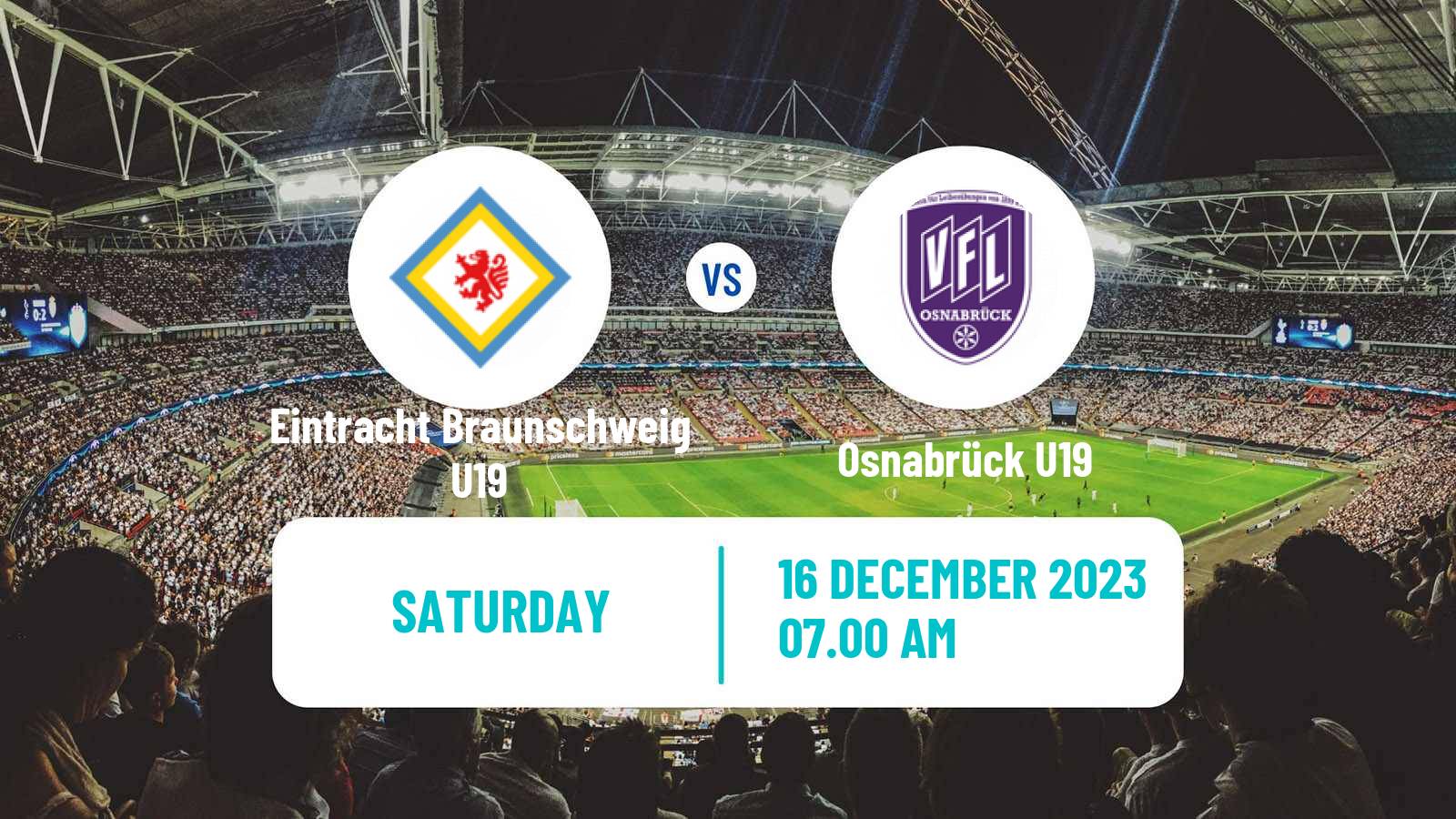 Soccer German Junioren Bundesliga North Eintracht Braunschweig U19 - Osnabrück U19