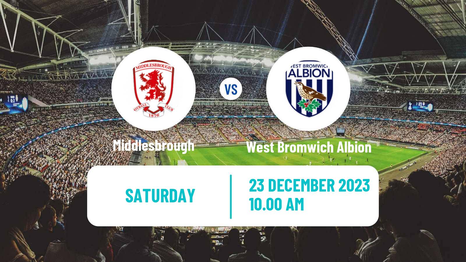 Soccer English League Championship Middlesbrough - West Bromwich Albion
