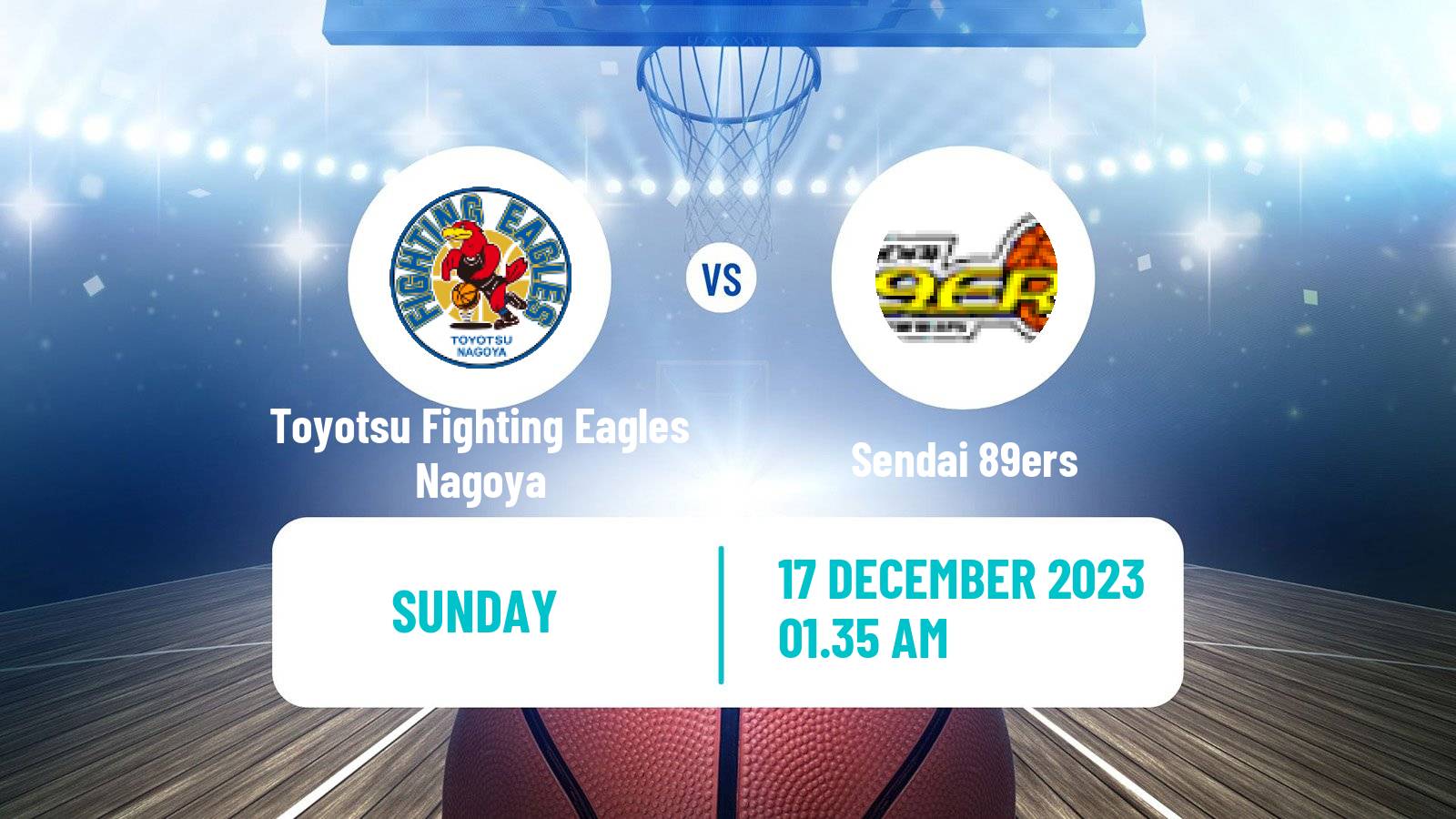 Basketball BJ League Toyotsu Fighting Eagles Nagoya - Sendai 89ers