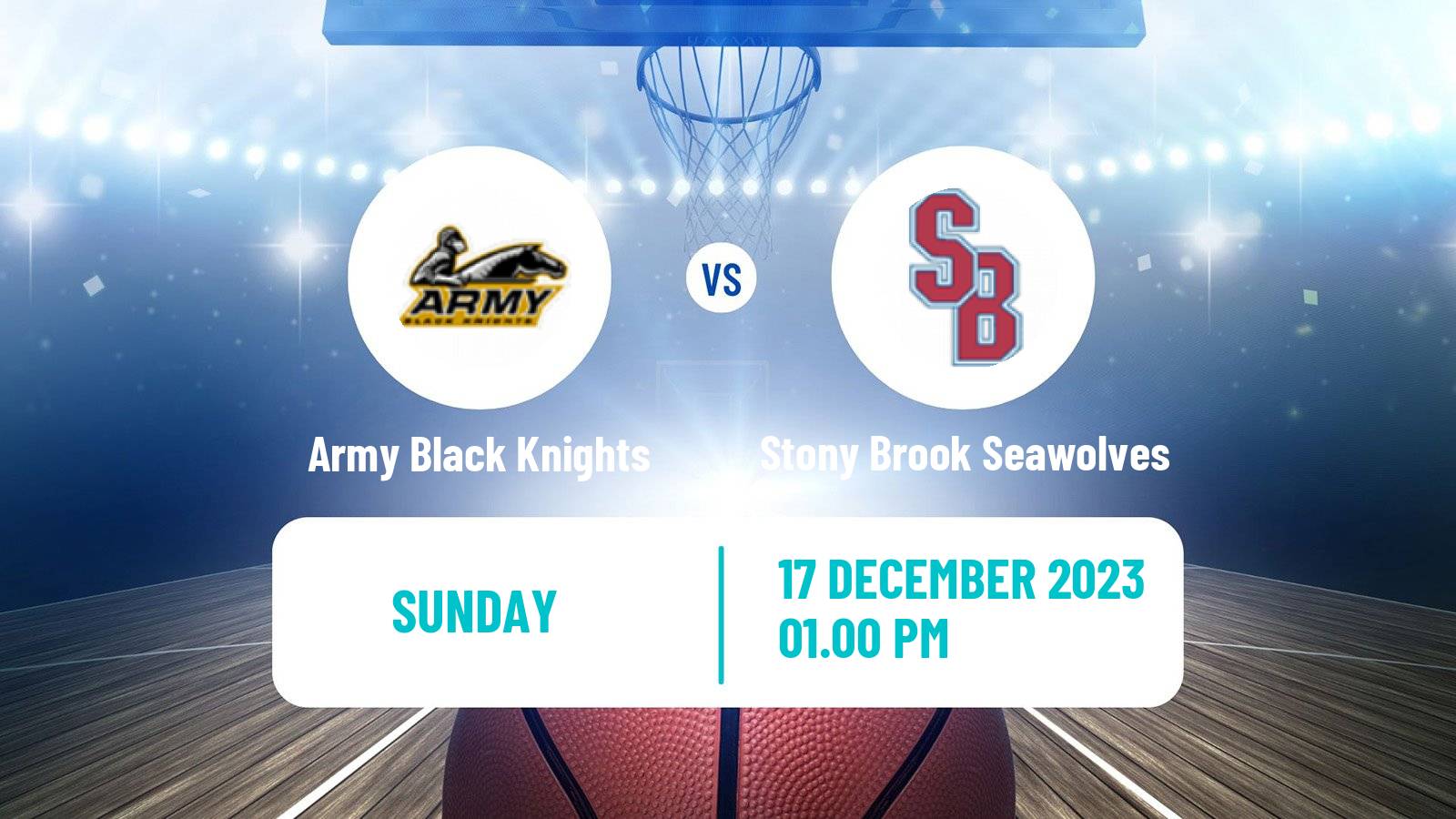 Basketball NCAA College Basketball Army Black Knights - Stony Brook Seawolves