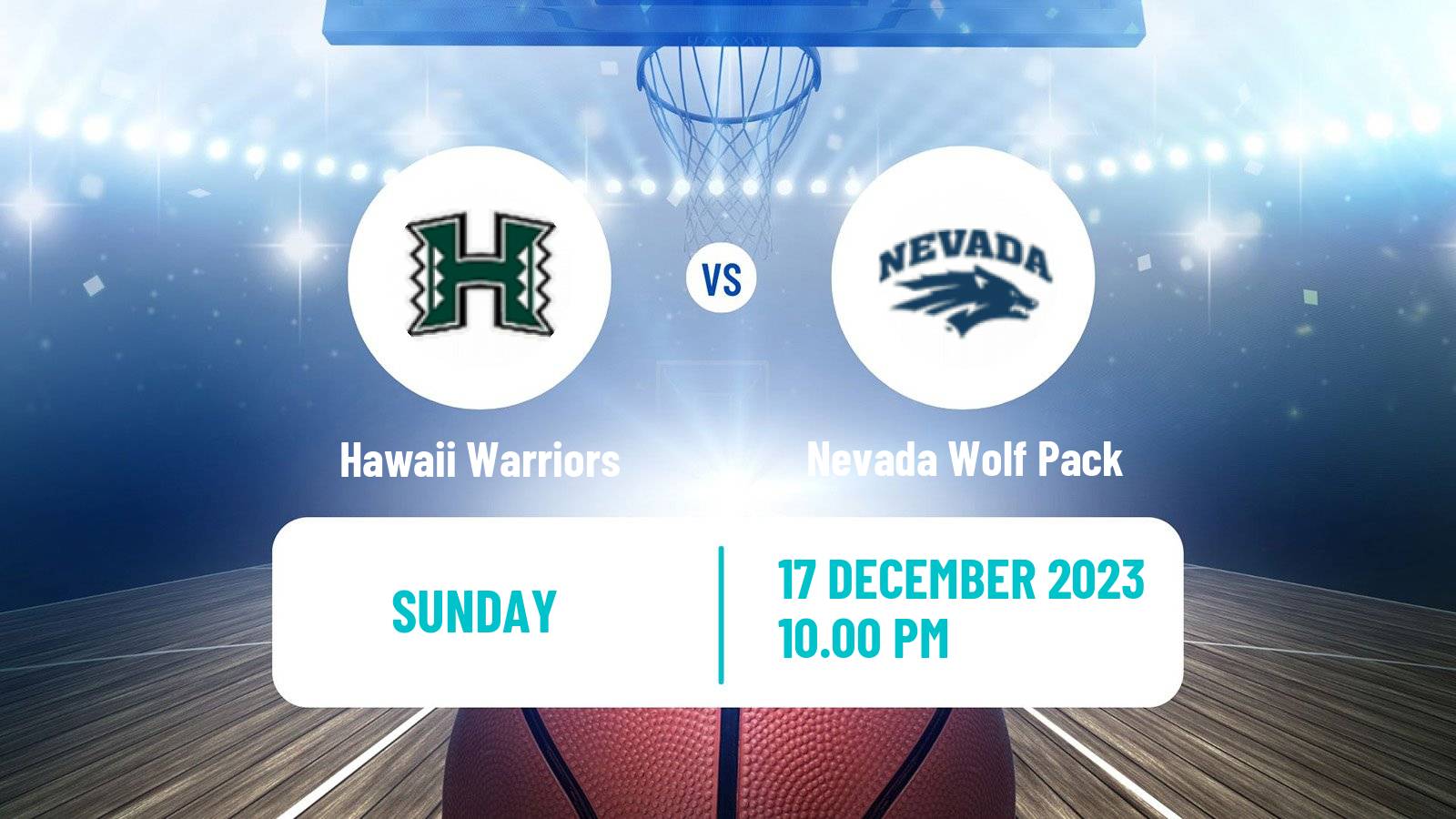 Basketball NCAA College Basketball Hawaii Warriors - Nevada Wolf Pack