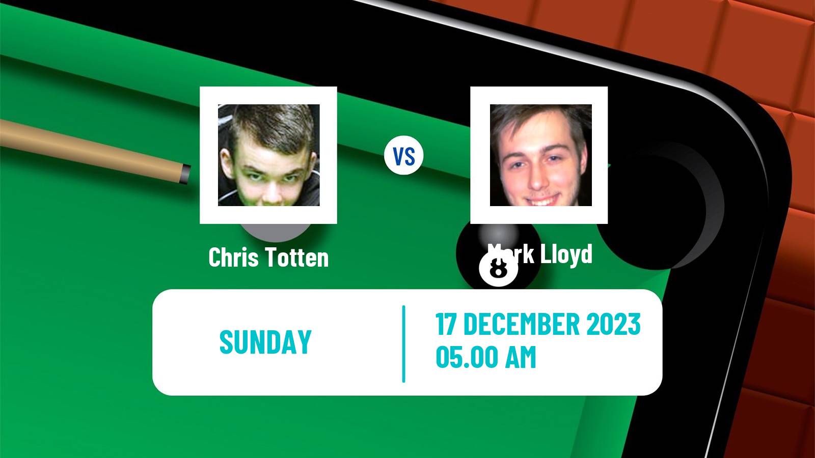 Snooker Q Tour Chris Totten - Mark Lloyd