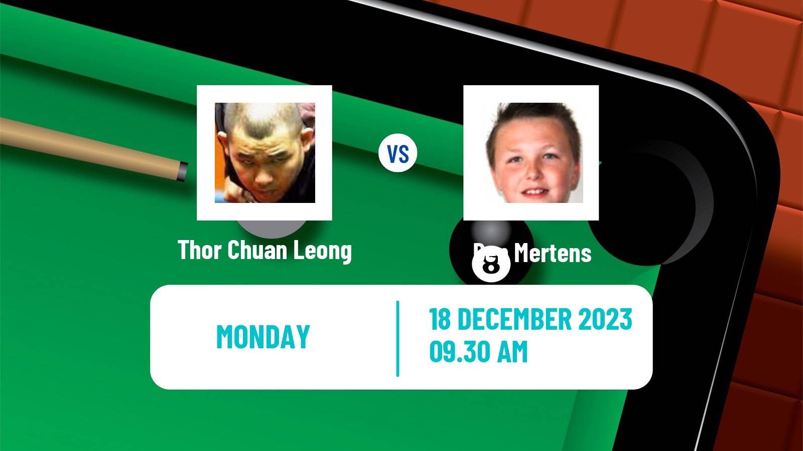 Snooker German Masters Thor Chuan Leong - Ben Mertens