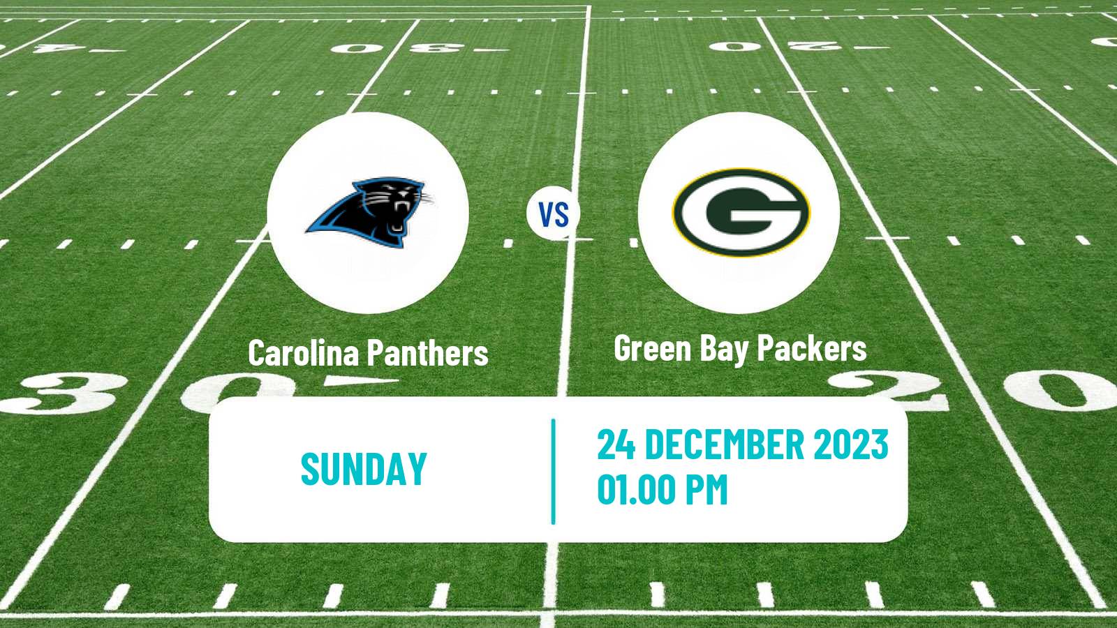 American football NFL Carolina Panthers - Green Bay Packers