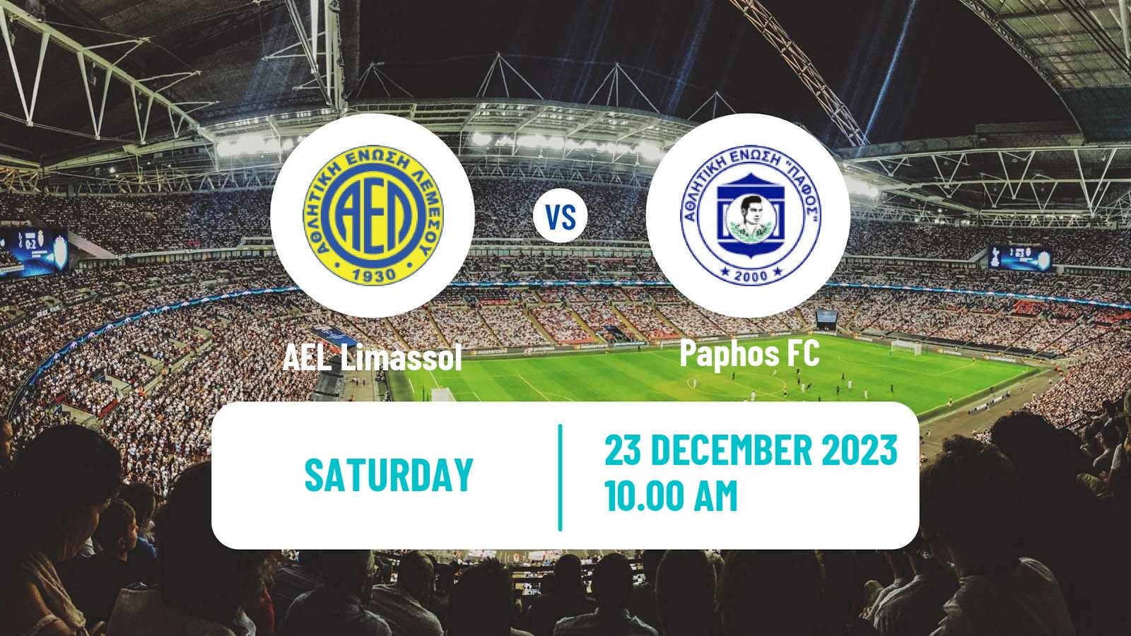 Soccer Cypriot First Division AEL Limassol - Paphos