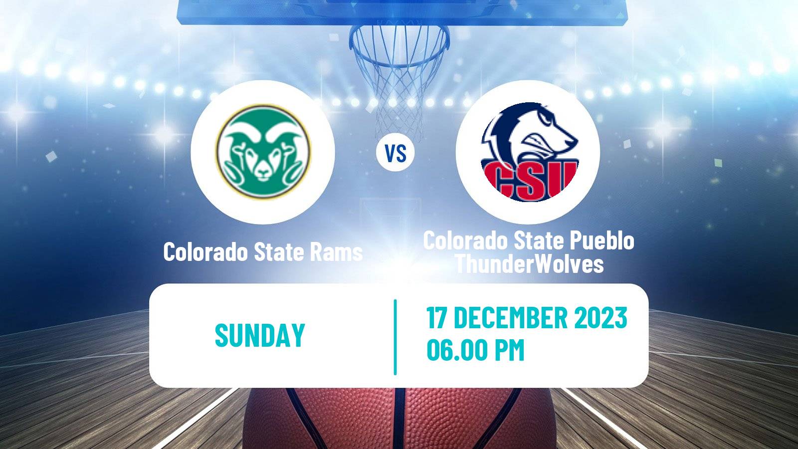 Basketball NCAA College Basketball Colorado State Rams - Colorado State Pueblo ThunderWolves