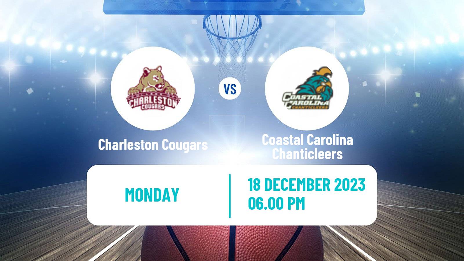 Basketball NCAA College Basketball Charleston Cougars - Coastal Carolina Chanticleers
