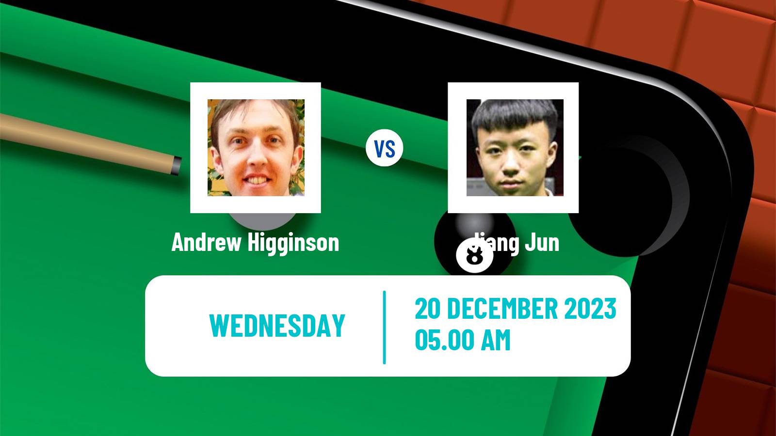 Snooker German Masters Andrew Higginson - Jiang Jun