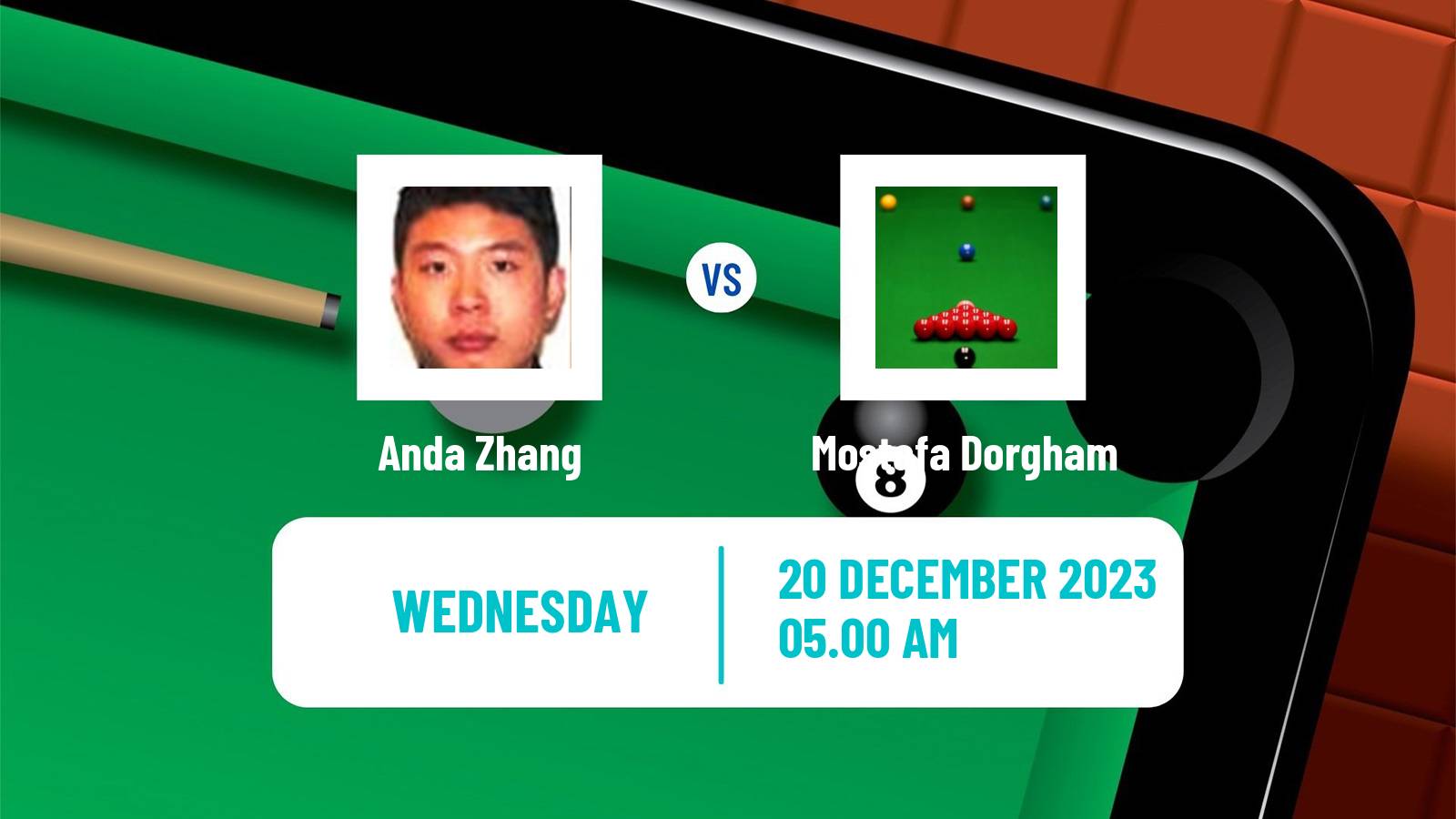 Snooker German Masters Anda Zhang - Mostafa Dorgham