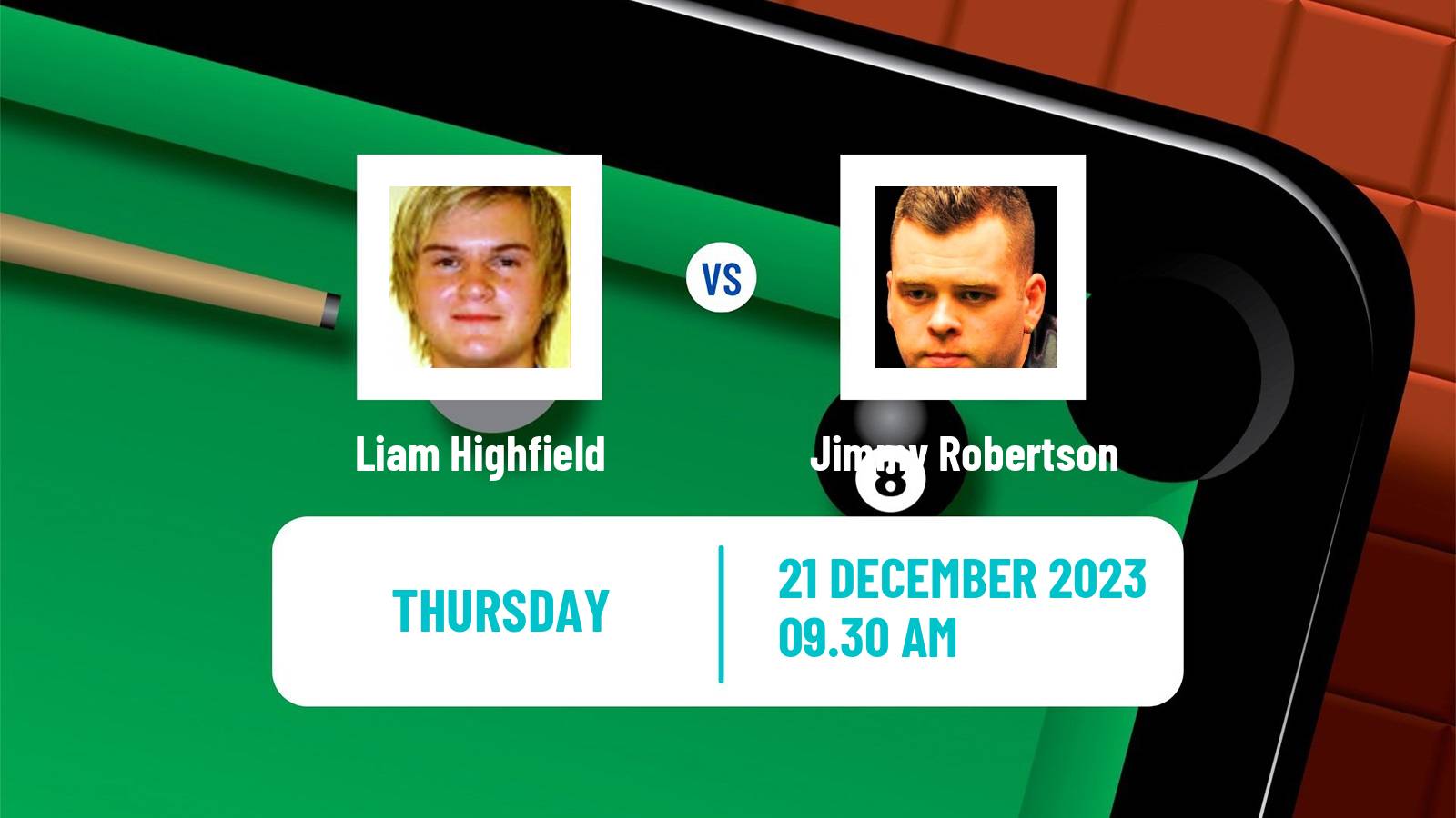 Snooker German Masters Liam Highfield - Jimmy Robertson