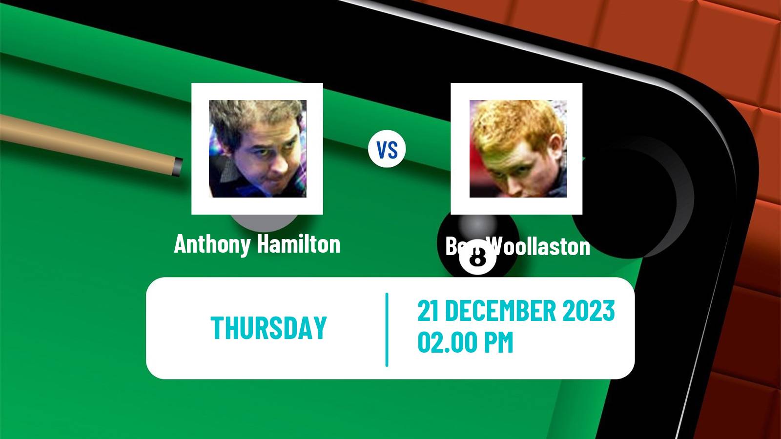 Snooker German Masters Anthony Hamilton - Ben Woollaston