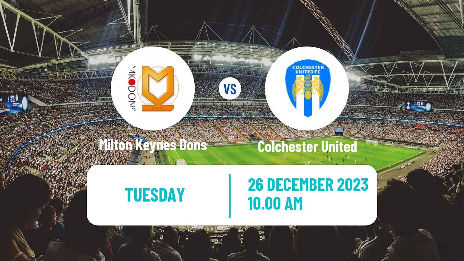 Soccer English League Two Milton Keynes Dons - Colchester United