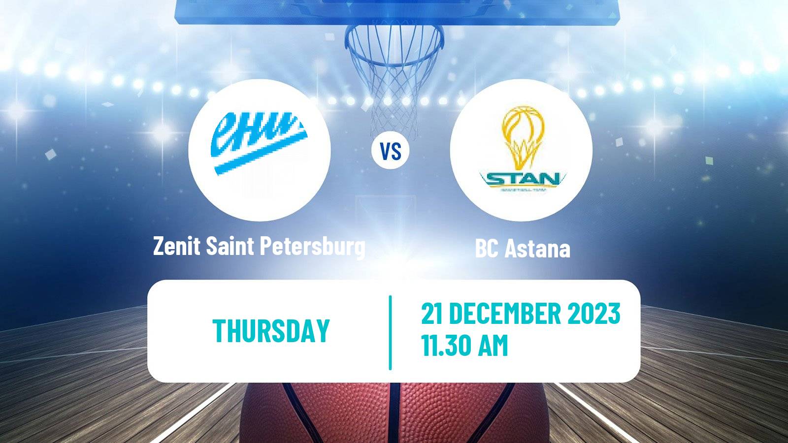Basketball VTB United League Zenit Saint Petersburg - Astana