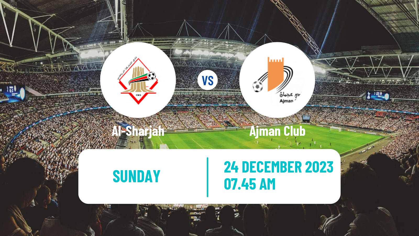 Soccer UAE Football League Al-Sharjah - Ajman Club