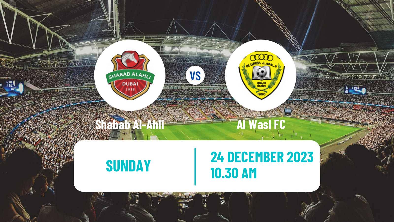 Soccer UAE Football League Shabab Al-Ahli - Al Wasl